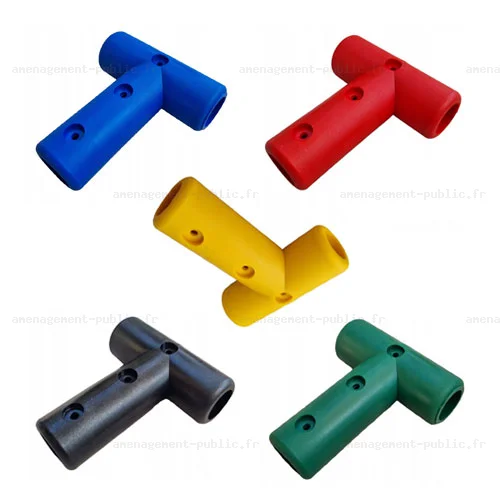 Raccordement monobloc en T pour filet d’aire de jeu